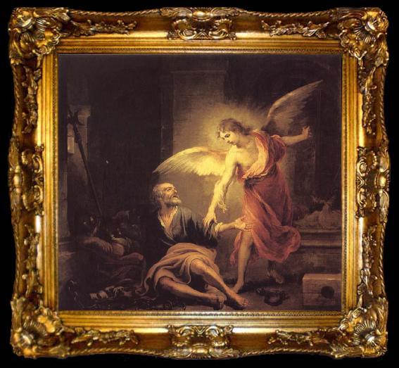 framed  Bartolome Esteban Murillo The Liberation of The Apostle peter from the Dungeon, ta009-2